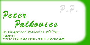 peter palkovics business card